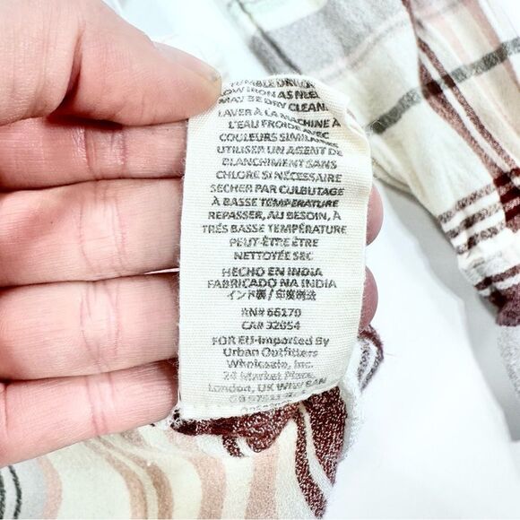 Free people fall colors plaid oversized lightweight flannel button down shirt XS - Picture 9 of 10